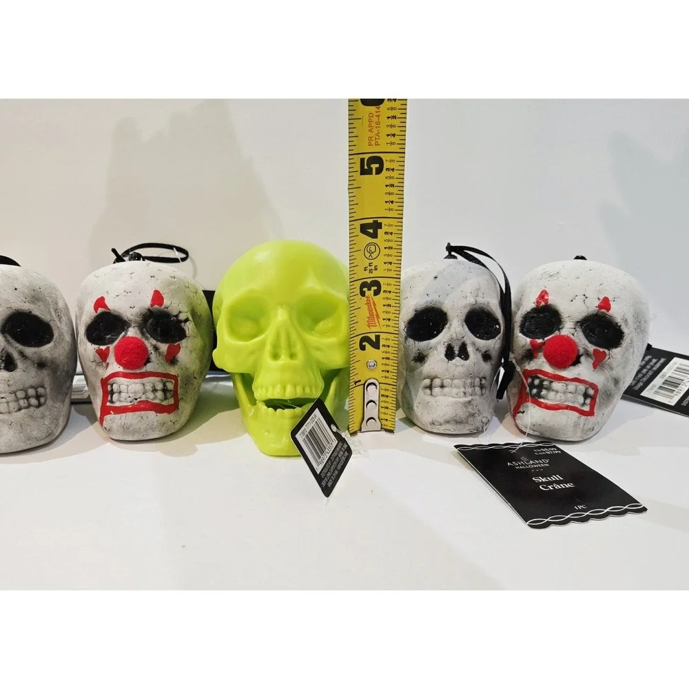 5 Skulls 4 Packs Maggots Ashland Halloween Decoration Plastic & Styrofoam Skulls